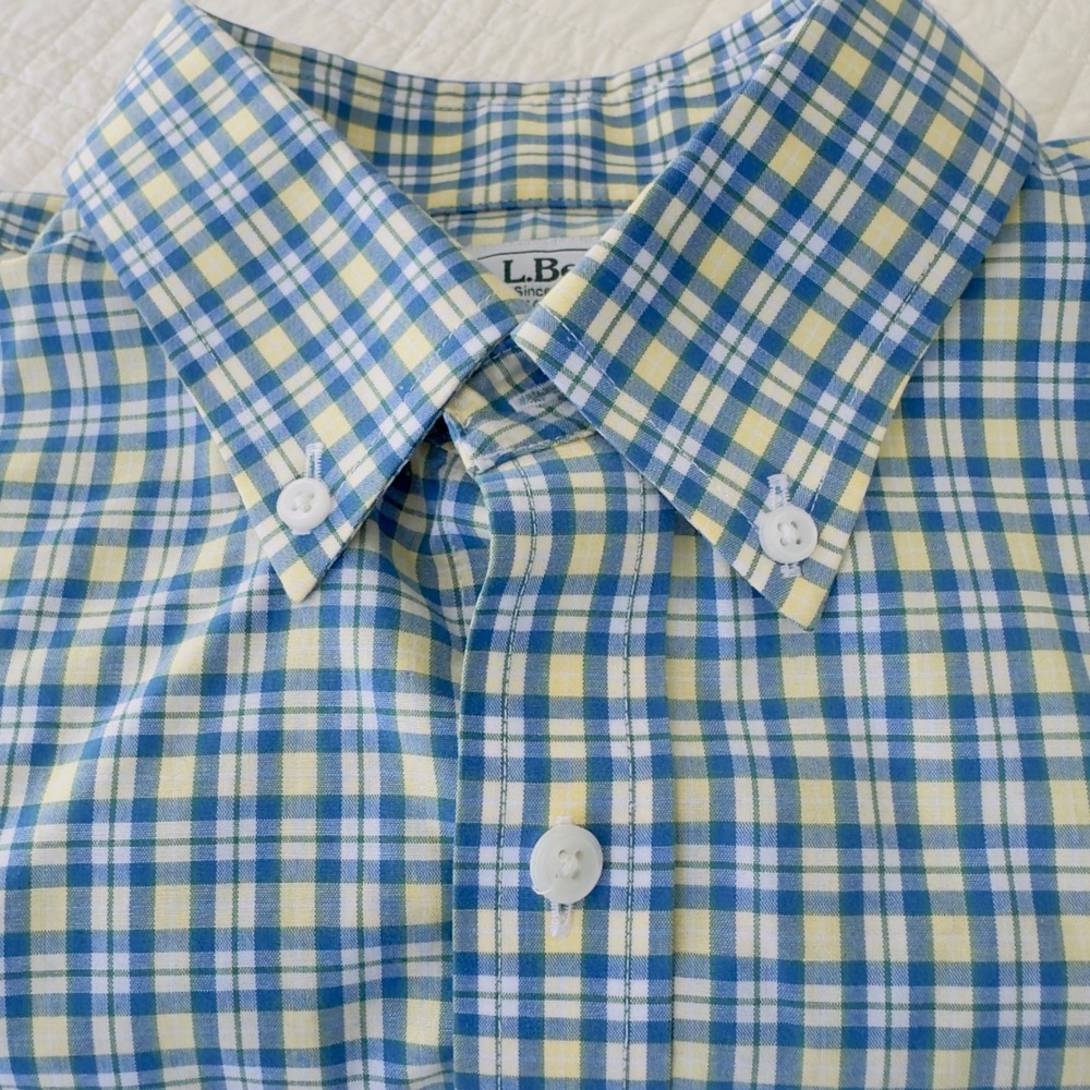 LL Bean Traditional Fit Plaid Button‎ Down Shirt 288292 Men's Medium